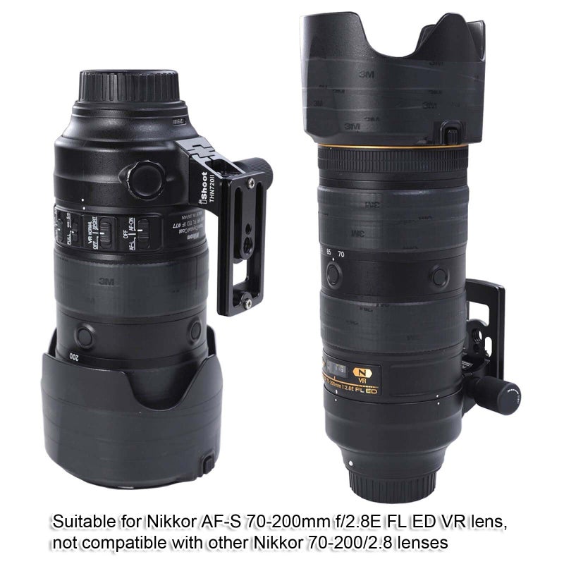 iShoot Lens Collar Replacement Foot Tripod Mount Ring Base Compatible with Nikon AF-S 70-200mm f/2.8E FL ED VR, AF-S 500mm f/5.6E PF ED VR, Quick Release Plate for Arca-Swiss Fit Tripod Head Clamp - Image 5